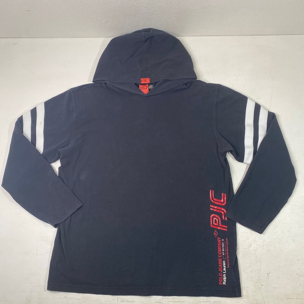 Vintage 90s Polo Jeans Co Ralph Lauren Graphic Hooded Sweatshirt L Streetwear